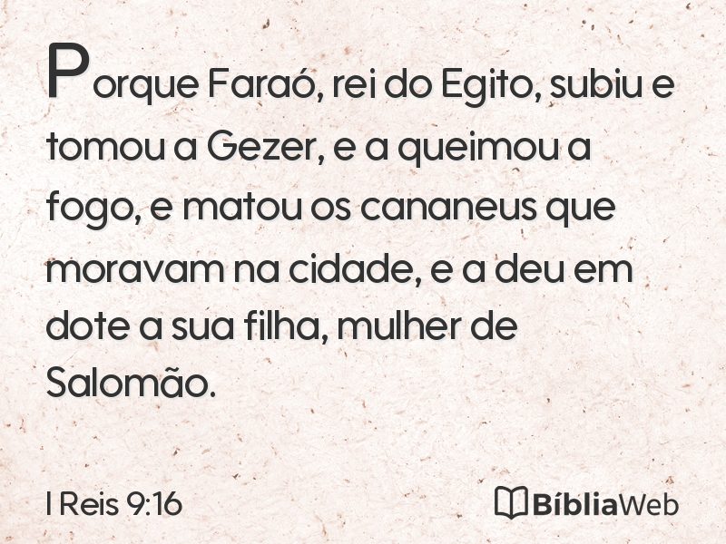 I Reis 9:16 em imagem para compartilhar