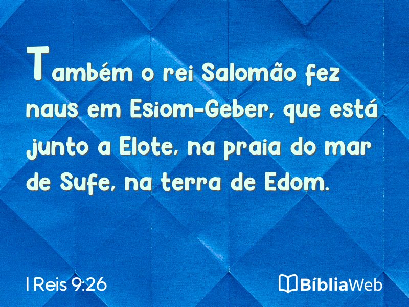 I Reis 9:26 em imagem para compartilhar