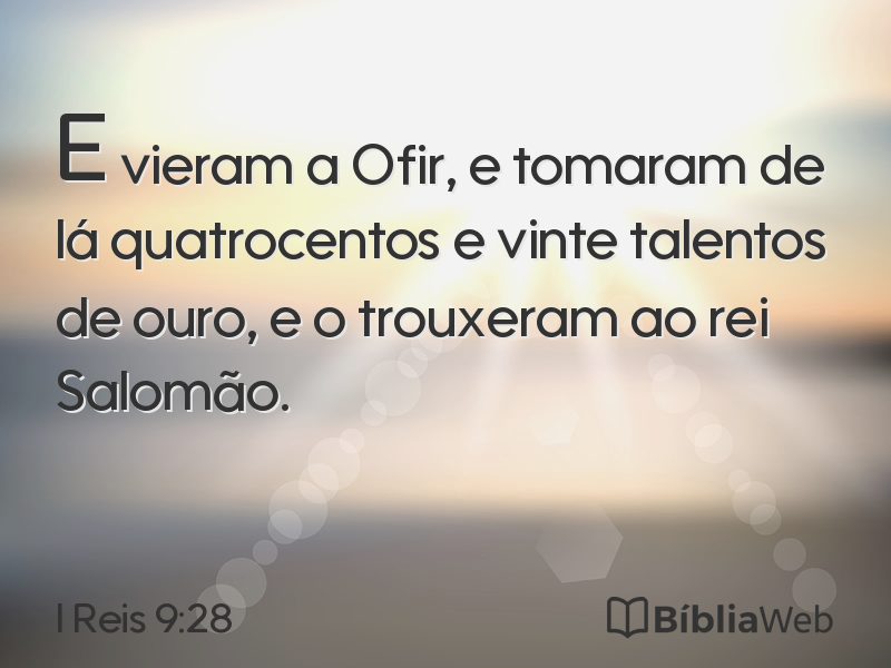 I Reis 9:28 em imagem para compartilhar