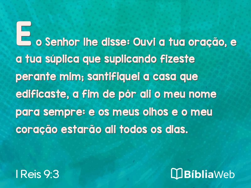 I Reis 9:3 em imagem para compartilhar