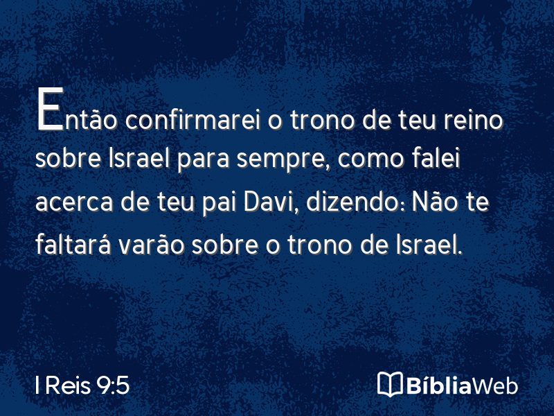 I Reis 9:5 em imagem para compartilhar