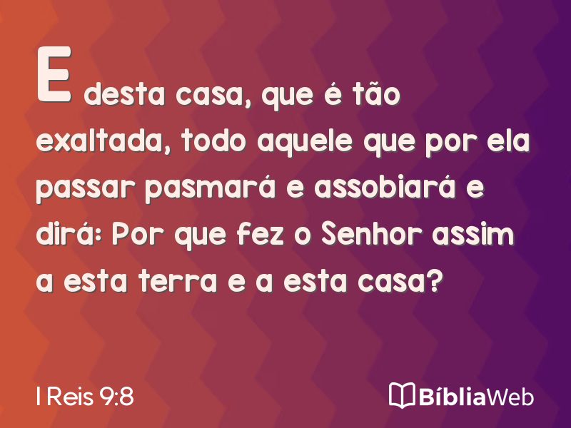 I Reis 9:8 em imagem para compartilhar