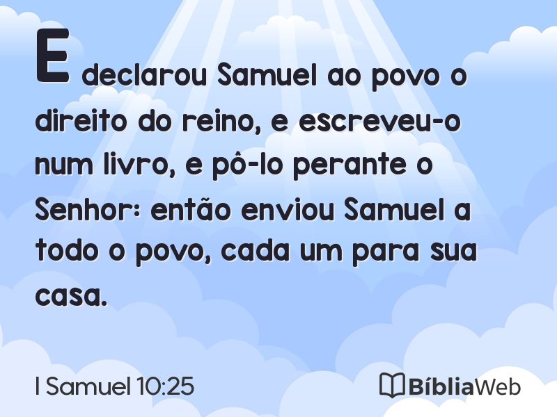 I Samuel 10:25 em imagem para compartilhar