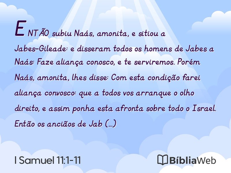 I Samuel 11:1-11 em imagem para compartilhar