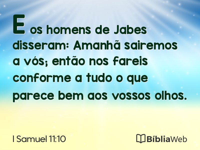 I Samuel 11:10 em imagem para compartilhar