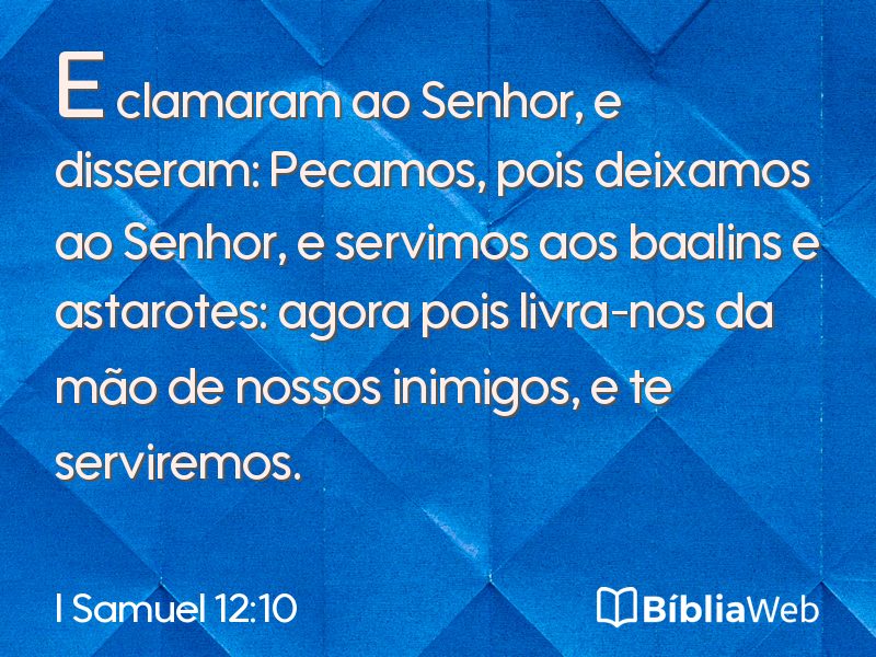 I Samuel 12:10 em imagem para compartilhar