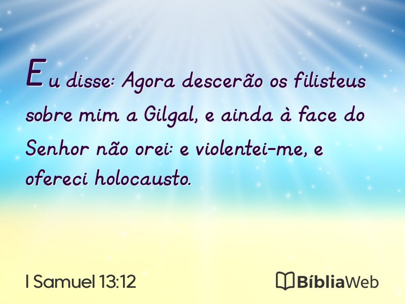 I Samuel 13:12 em imagem para compartilhar