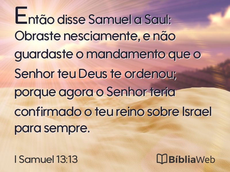 I Samuel 13:13 em imagem para compartilhar