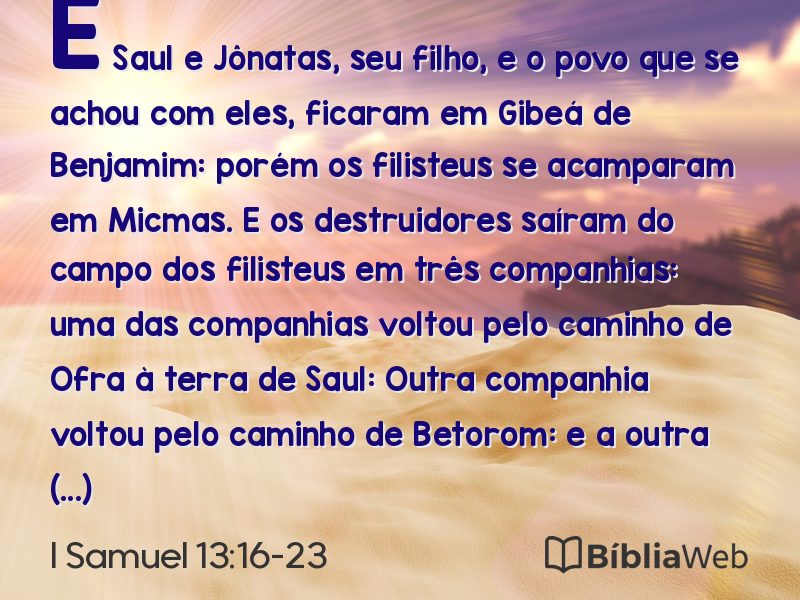 I Samuel 13:16-23 em imagem para compartilhar