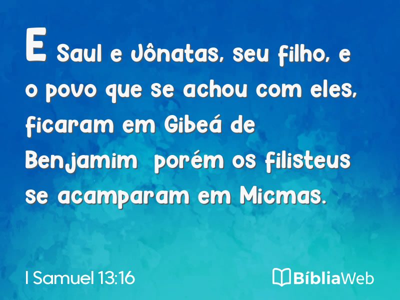 I Samuel 13:16 em imagem para compartilhar