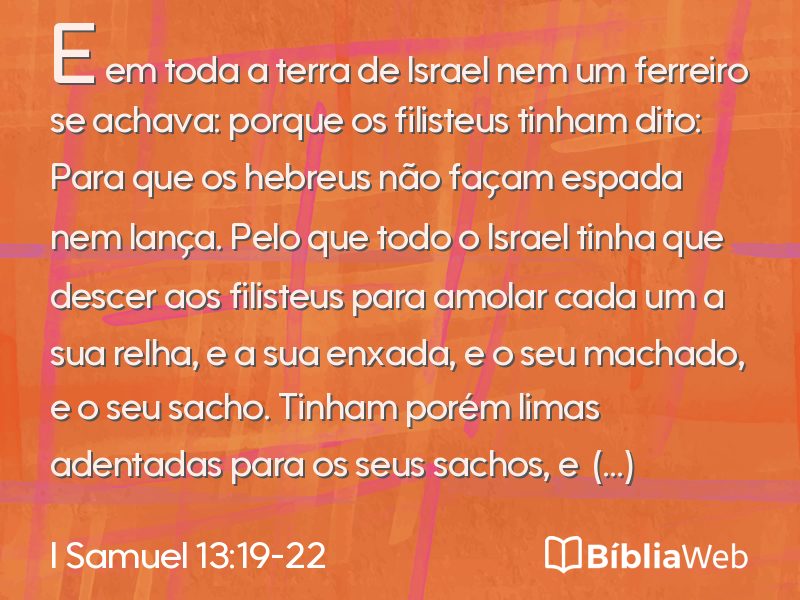 I Samuel 13:19-22 em imagem para compartilhar