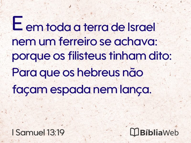 I Samuel 13:19 em imagem para compartilhar