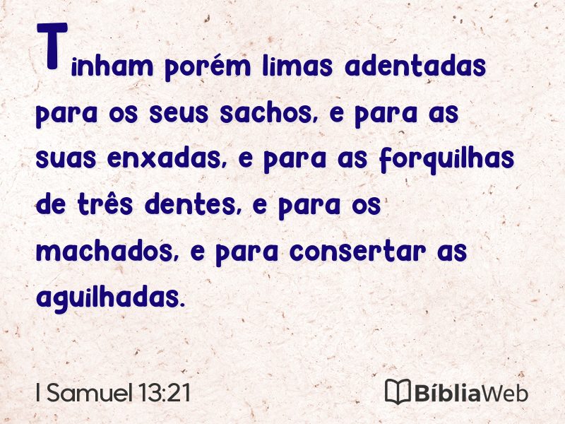 I Samuel 13:21 em imagem para compartilhar