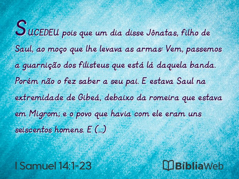 I Samuel 14:1-23 em imagem para compartilhar