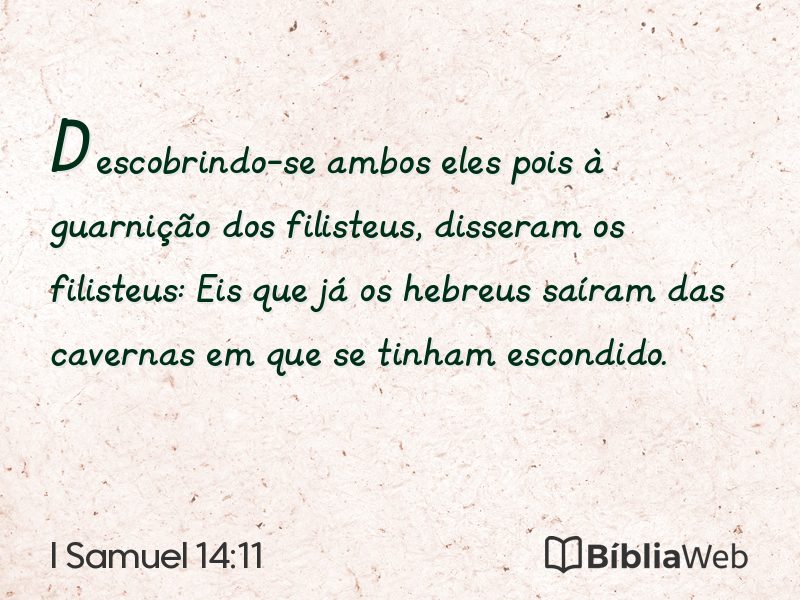 I Samuel 14:11 em imagem para compartilhar