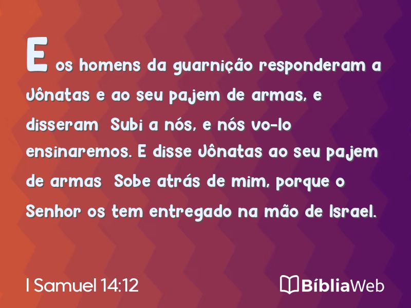 I Samuel 14:12 em imagem para compartilhar