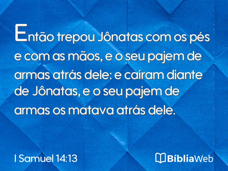 I Samuel 14:13 em imagem para compartilhar
