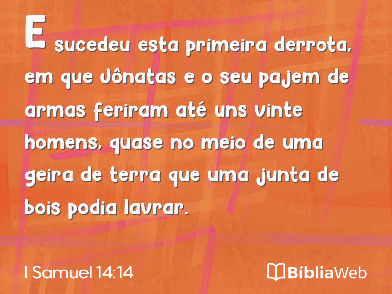I Samuel 14:14 em imagem para compartilhar