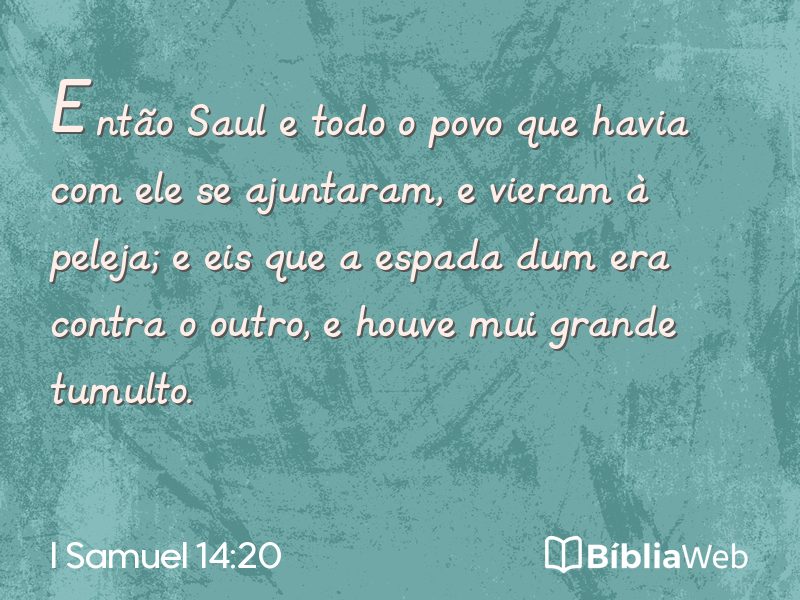 I Samuel 14:20 em imagem para compartilhar