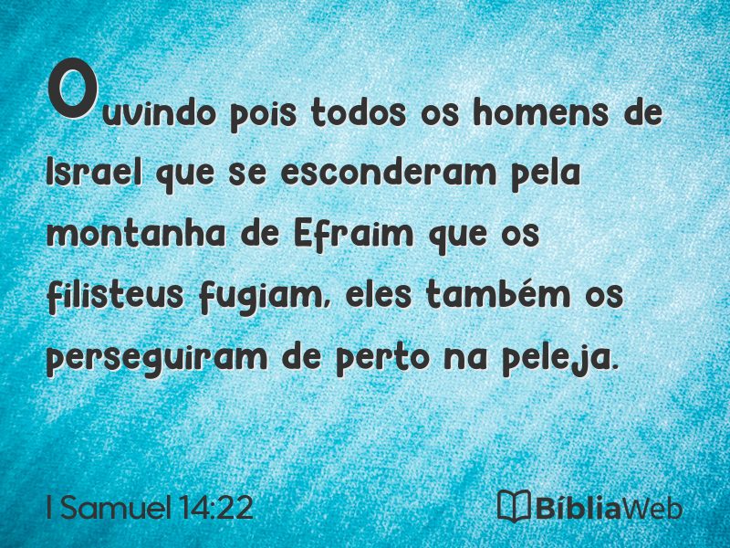I Samuel 14:22 em imagem para compartilhar