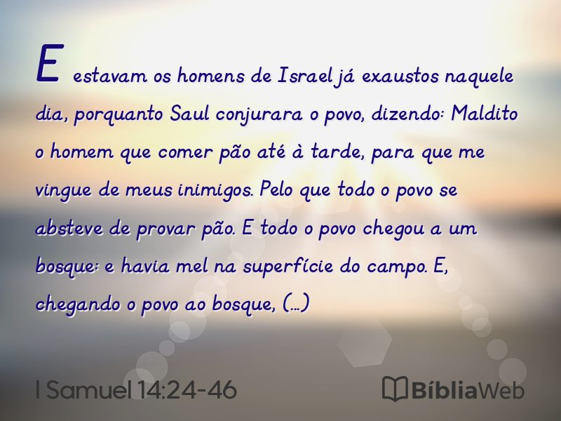 I Samuel 14:24-46 em imagem para compartilhar