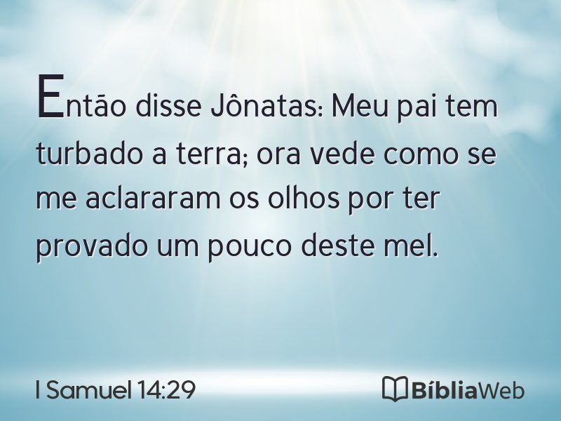 I Samuel 14:29 em imagem para compartilhar