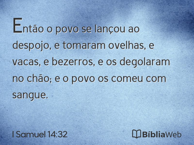 I Samuel 14:32 em imagem para compartilhar