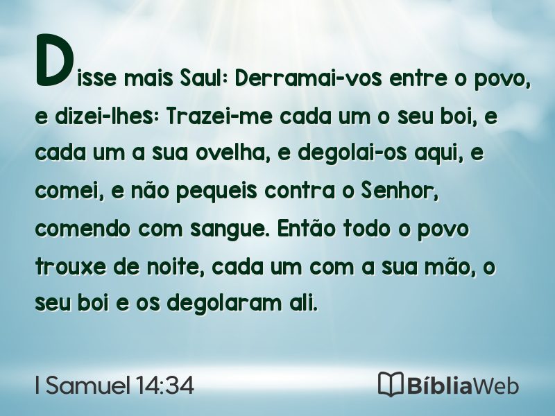 I Samuel 14:34 em imagem para compartilhar
