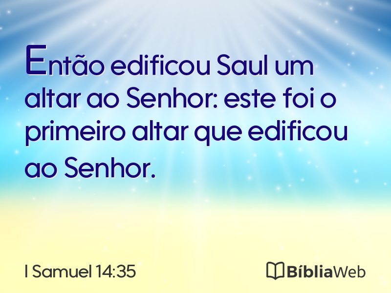 I Samuel 14:35 em imagem para compartilhar