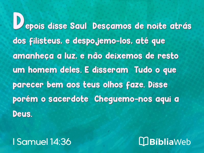 I Samuel 14:36 em imagem para compartilhar