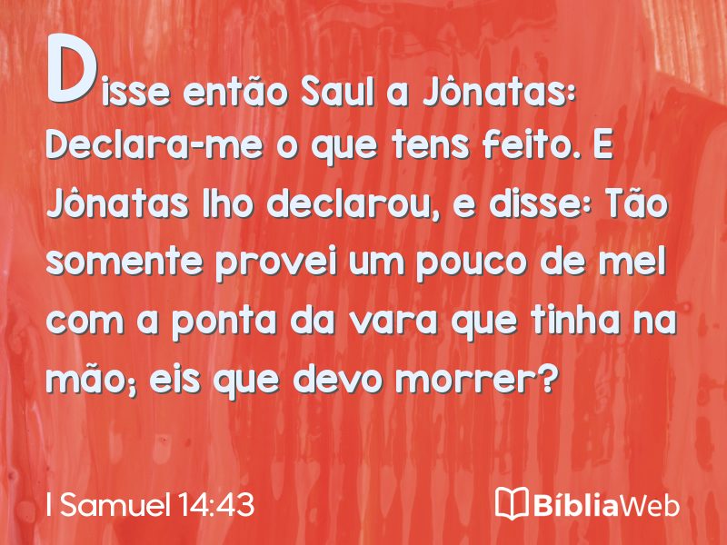 I Samuel 14:43 em imagem para compartilhar