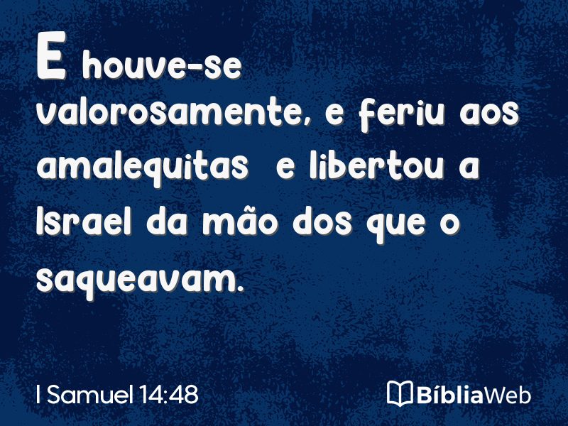 I Samuel 14:48 em imagem para compartilhar