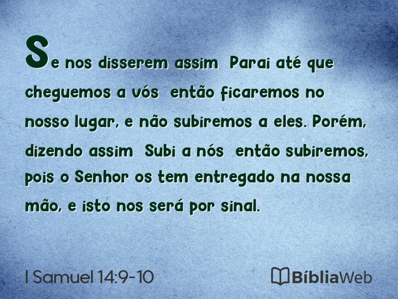 I Samuel 14:9-10 em imagem para compartilhar