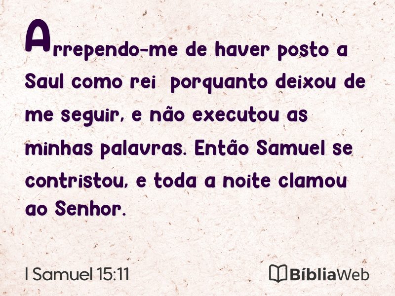 I Samuel 15:11 em imagem para compartilhar