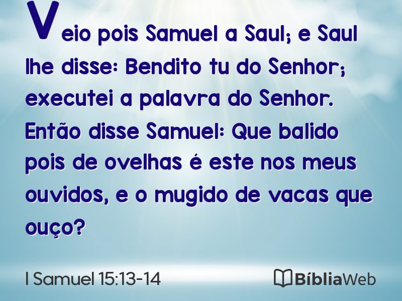 I Samuel 15:13-14 em imagem para compartilhar
