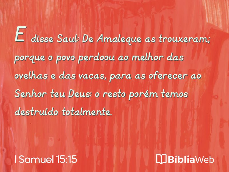 I Samuel 15:15 em imagem para compartilhar