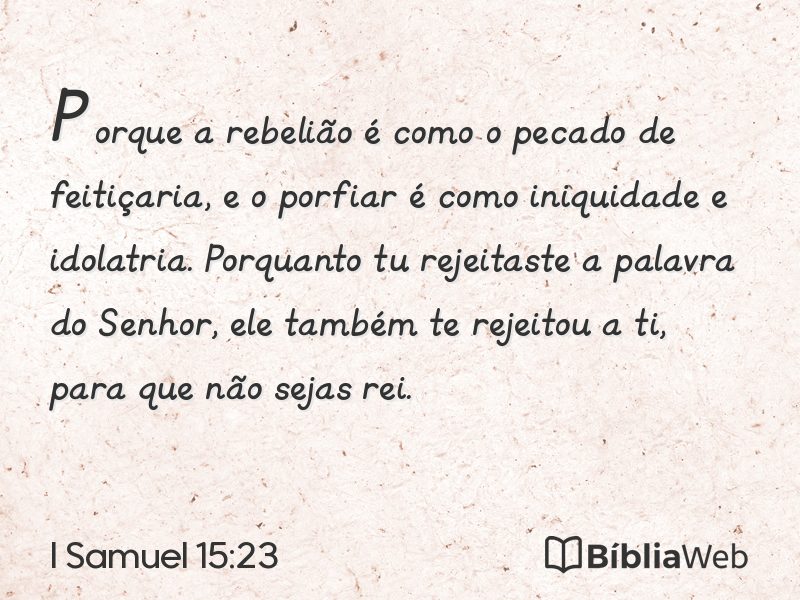 I Samuel 15:23 em imagem para compartilhar