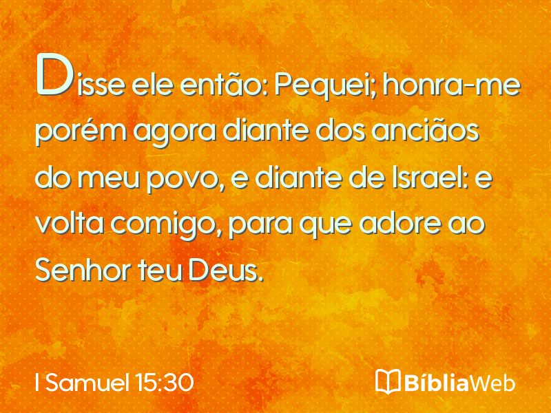 I Samuel 15:30 em imagem para compartilhar