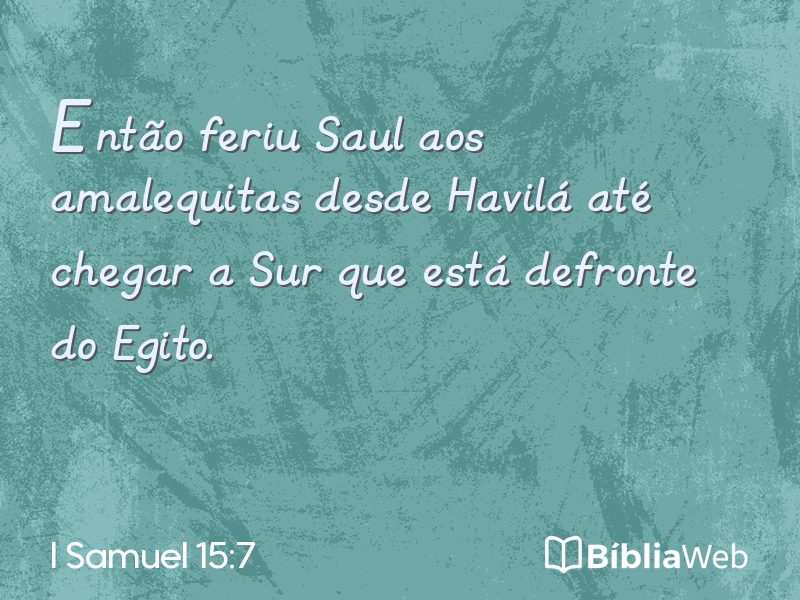 I Samuel 15:7 em imagem para compartilhar
