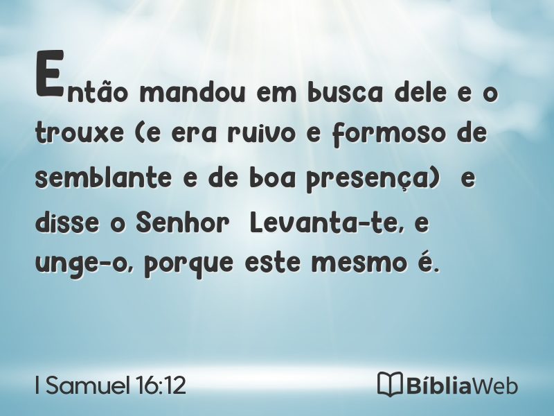 I Samuel 16:12 em imagem para compartilhar