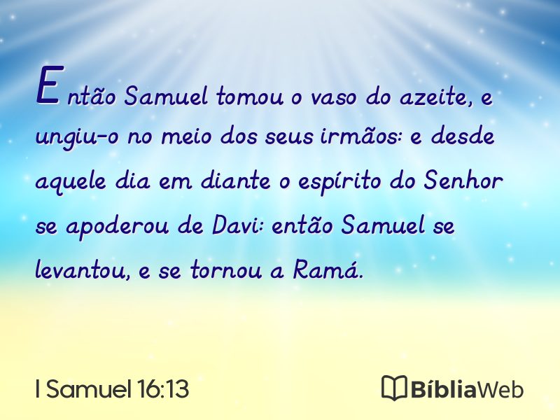 I Samuel 16:13 em imagem para compartilhar