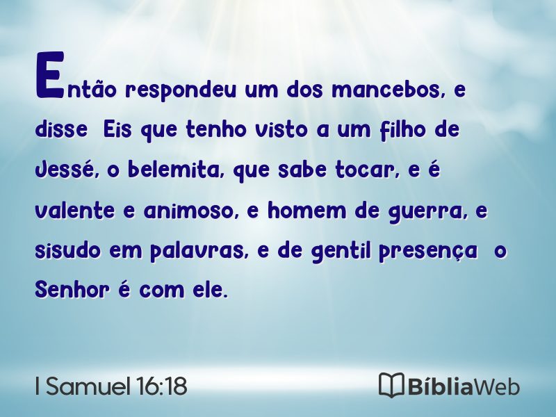 I Samuel 16:18 em imagem para compartilhar