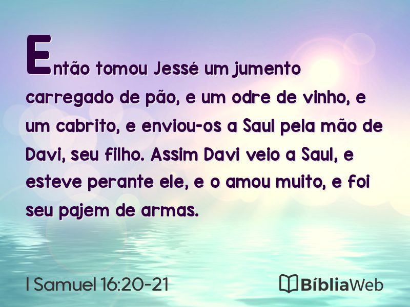 I Samuel 16:20-21 em imagem para compartilhar
