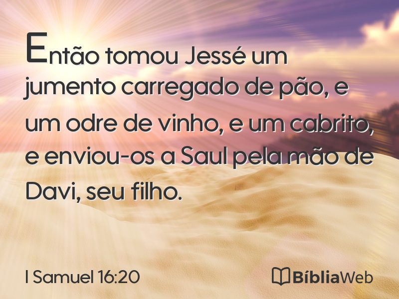 I Samuel 16:20 em imagem para compartilhar