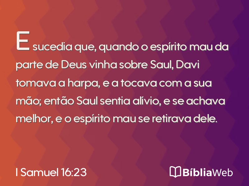 I Samuel 16:23 em imagem para compartilhar