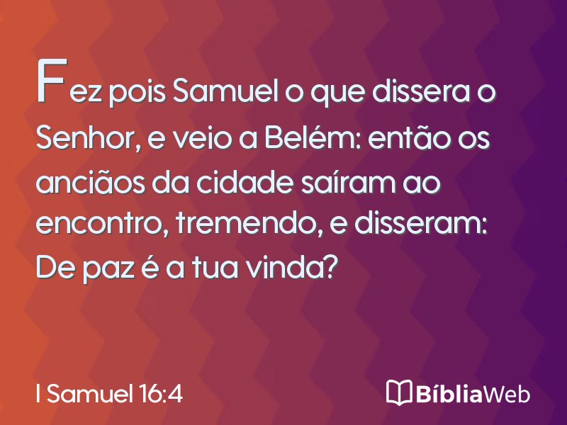 I Samuel 16:4 em imagem para compartilhar