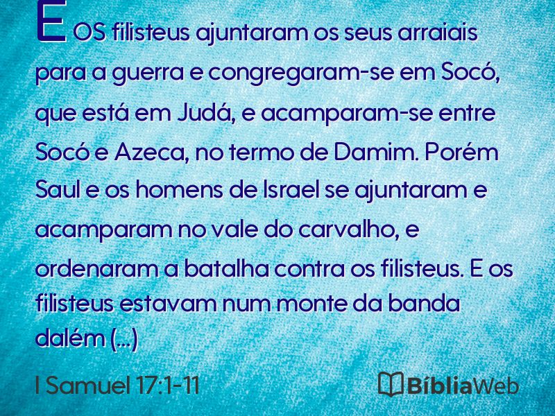 I Samuel 17:1-11 em imagem para compartilhar