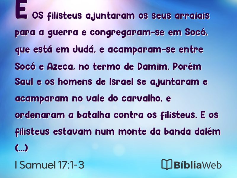 I Samuel 17:1-3 em imagem para compartilhar