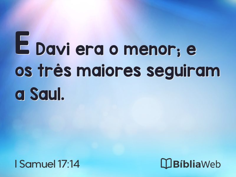 I Samuel 17:14 em imagem para compartilhar