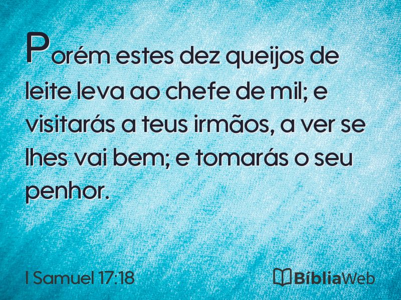 I Samuel 17:18 em imagem para compartilhar